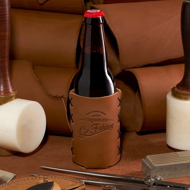 Personalized Leather Bottle Holder - Oowee Products