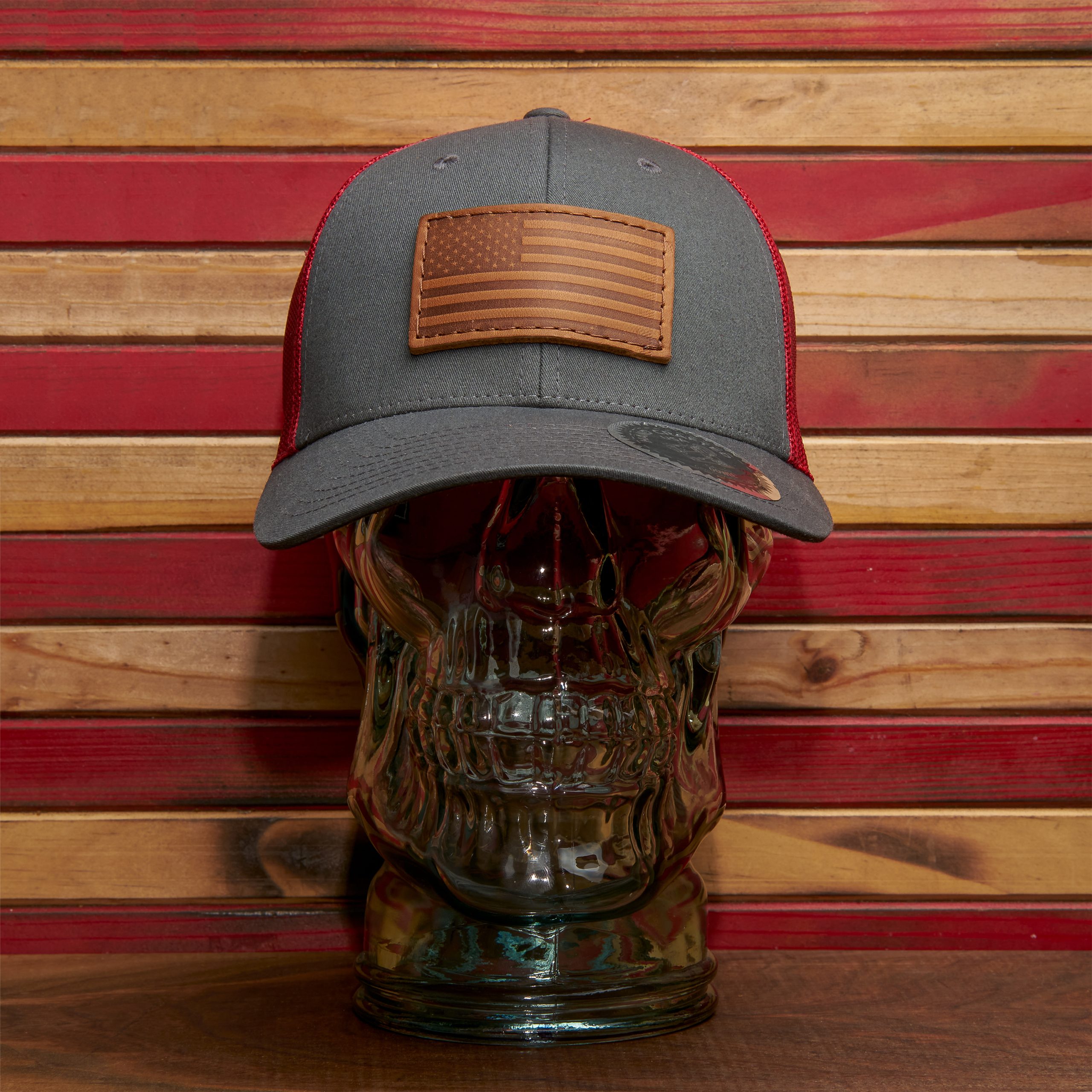 designer patched trucker hat —